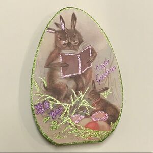 Easter Decor Bunny Rabbit Decor Easter Egg Shelf Sitter Motivational Sign NWT